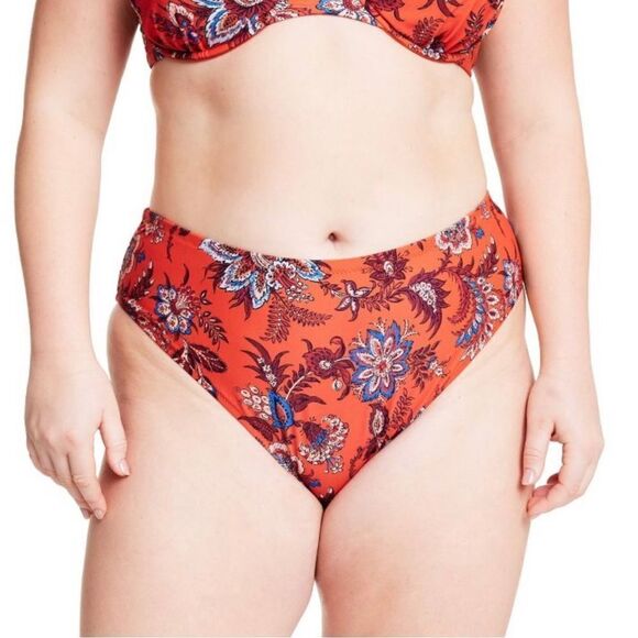 RHODE x Target Large Leaf Floral Print Hipster Coverage Bikini Bottom Sz XXL NWT - Picture 5 of 14